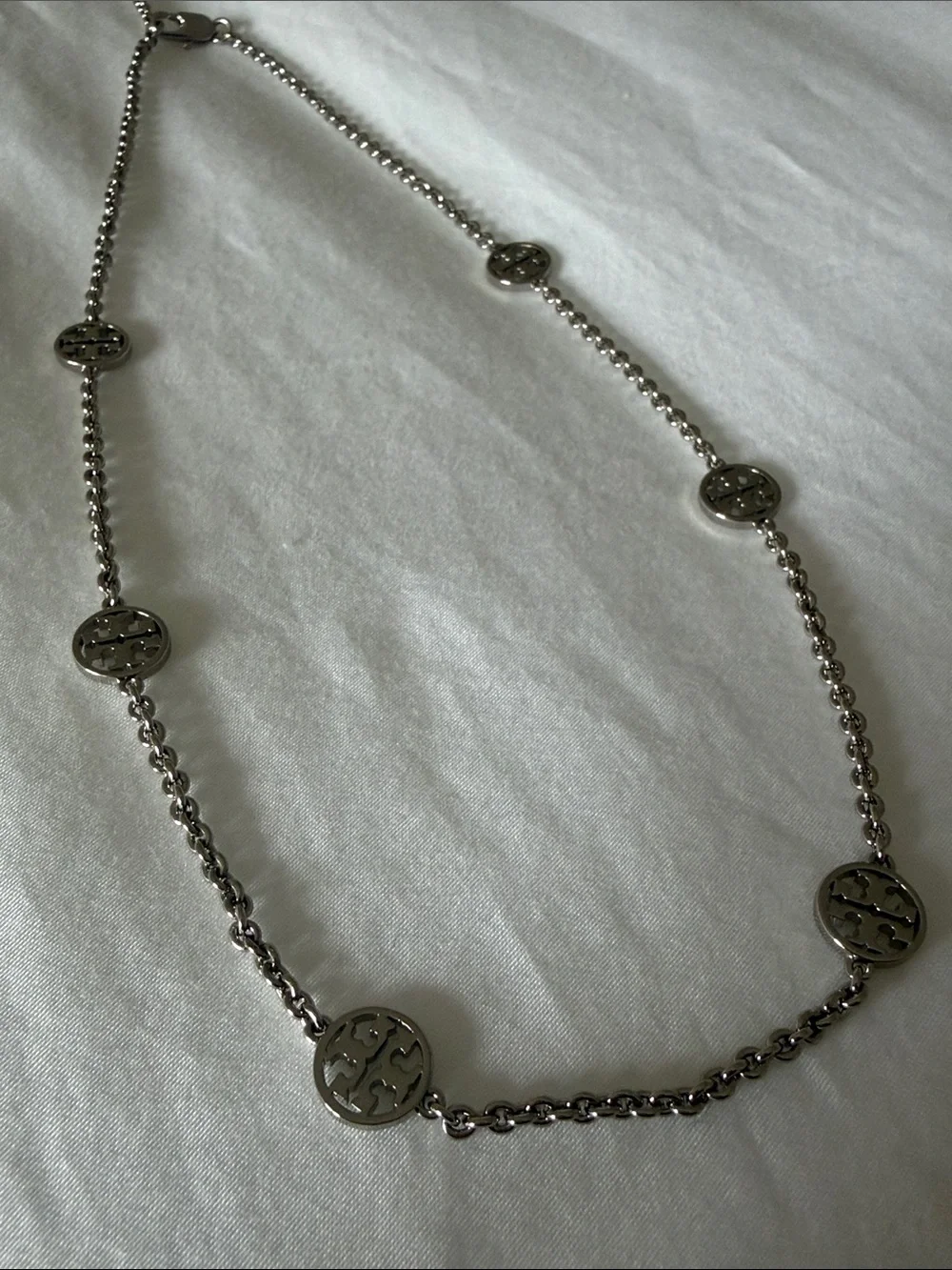 Tory Burch Logo Silver Necklace - Women Jewelry